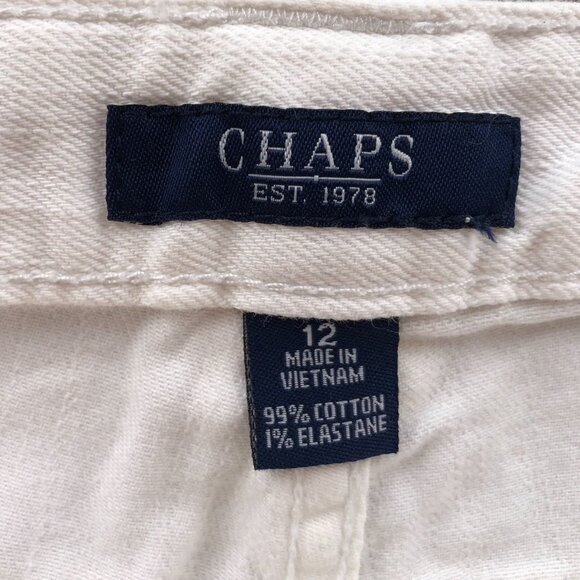 Chaps Womens Pants Size 12 Flared Leg Classic White Casual Stretch Cotton Travel - Picture 8 of 14